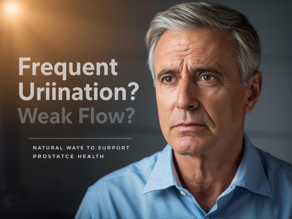  Illustration showing enlarged prostate affecting urinary flow